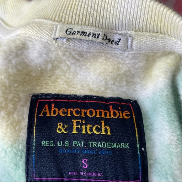 Abercrombie & Fitch rainbow tie dye crewneck Sweatshirt pride 35913 - Picture 8 of 11